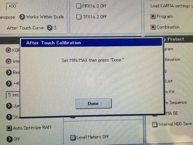 When this dialog appears, depress a key. A bar will appear and go across as you press harder.